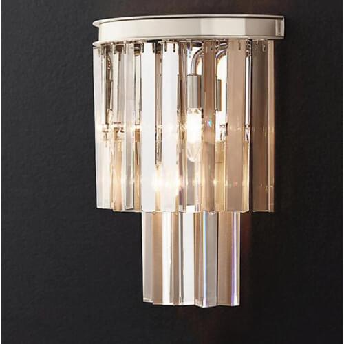 Modern Simple Crystal Wall Lights Chrome body For Home Lighting Bedroom lamp E14 living room study Crystal wall lamp