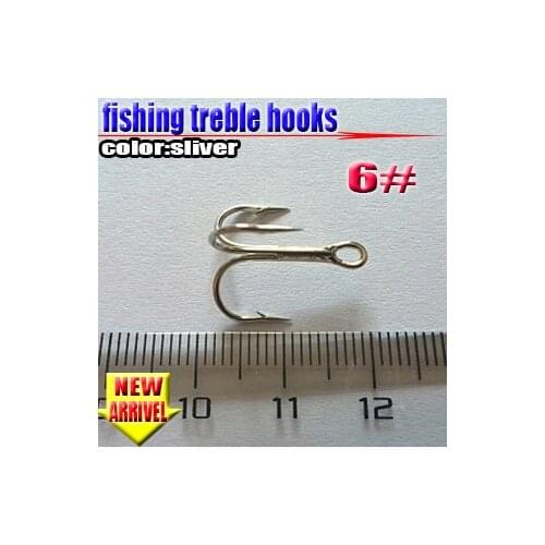 2015fishing sliver treble hooks size:6# a sharp hook fine workmanship quantity:200pcs/lot