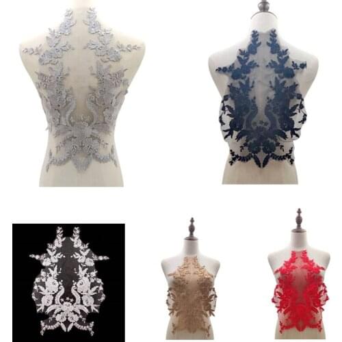 Embroidered back collar polyester silk embroidery Brooch DIY lace wedding patch applique