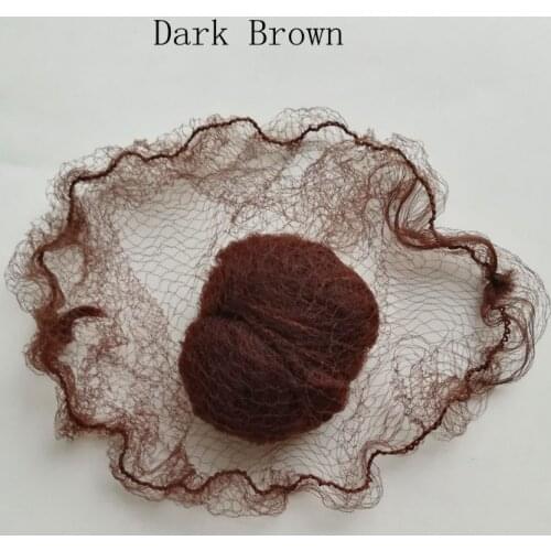 100pcs Dark Brown Invisible Small Mesh Hair Styling Net Hair Caring Hairnet 20 inches Stretch Length