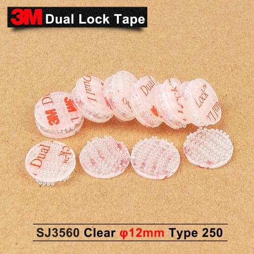 12mm circle 3M SJ3560 Dual Lock Clear Mushroom Fastener adhesive tape Type 250 3M tape