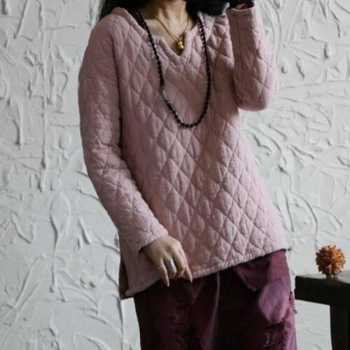 2017 Winter Thickening Cotton Linen Pullovers Casual Long Sleeve Solid Color Harajuku Hoodies Sweatshirt Women Tops