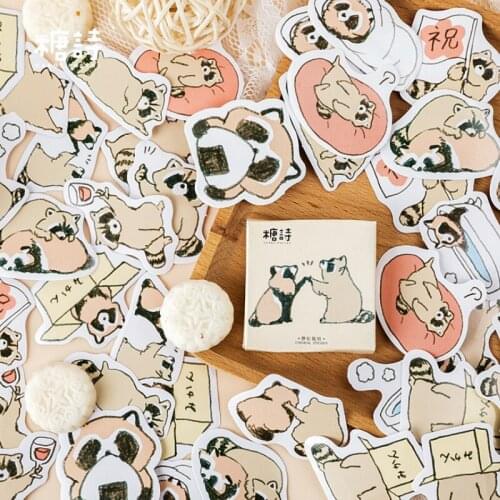 40 Pcs Pack Small Raccoon Toy Stickers for Car Styling Bike Motorcycle Phone Laptop Travel Luggage Cool Funny Sticker Decals