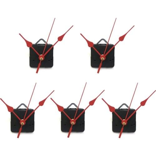 5 sets, Mute Quartz Clock Movement Kit / DIY Wall Clock Movement / DIY Home Decoration Clock Core Heart Red Metal hand