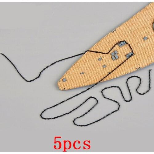 5pcs 1:200/1:350/1:700 RC Boat Model Metal Anchor Chain 0.55/0.85/1.4mm Length 300/500mm Accessory for Simulation Battleship