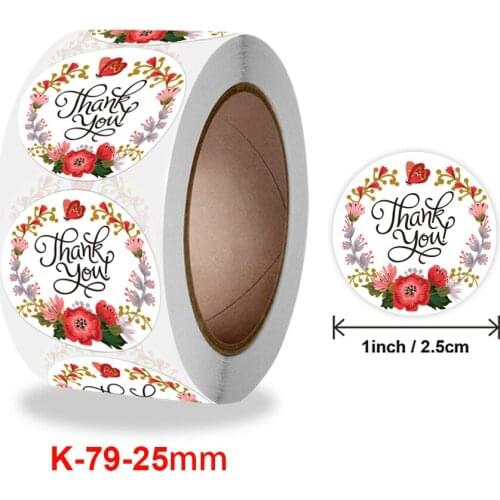 500pcs Labels Red Purple Flower Thank You Stickers Scrapbooking For Gift Decoration Stationery Seal Label Sticker
