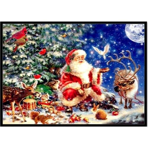 5D diamond painting full diamond Santa Claus round diamond mosaic pattern home decoration DIY handmade