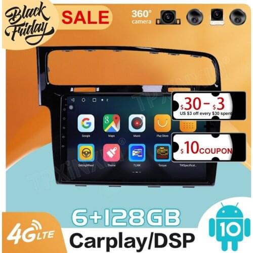 Android10 PX6 DSP is Suitable for Volkswagen Golf 2014 - 2018 GPS Navigation Car Radio Video Stereo Multi-function CarPlay Host
