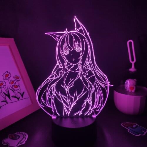 Nekopara Anime Figure Coconut 3D Led Lamps RGB Night Lights Birthday Cute Gifts Game Bedroom Bedside Manga Table Desk Decoration