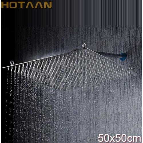 Free Shipping! 20 inch 50*50cm perfect new square bathroom stainless steel rain shower head chuveiro sprinkler Chuveiro