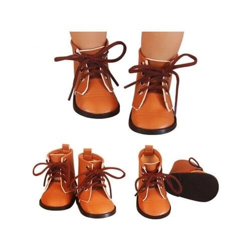 2021 New Pattern High Top Martin Boots Shoes Fit 43Cm Baby New Born Reborn Doll &18 Inch American Our Generation Girl`s Toy