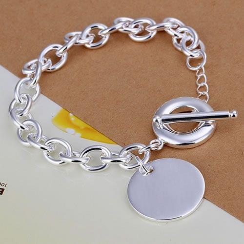 H277 925 sterling silver bracelet, 925 sterling silver fashion jewelry Round TO bracelet /argajina ecwamuda