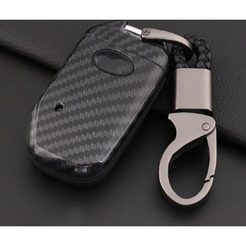 ABS Carbon Silicone Cover Remote Key Holder Fob Case&KeyChain For Kia Sportage R 2018