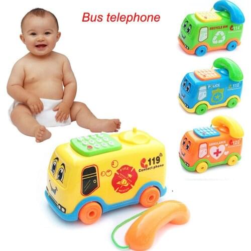 Baby Toys Music Cartoon Bus Phone Educational Developmental Kids Toy Gift New Christmas Gifts Dropshipp