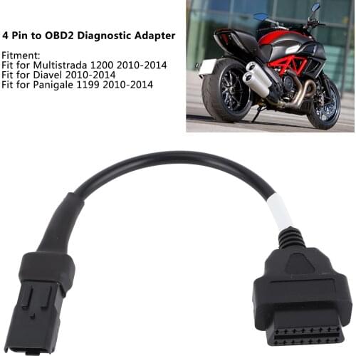 OBD2 Diagnostic Adapter 4 Pin Connector OBD II CAN BUS Diagnostic Fit For Multistrada 1200 2010‑2014 For Ducati Monster 696 2009