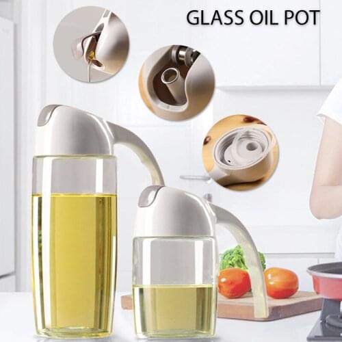 HOT Glass Oil Pot Automatic Opening Closing Large Capacity Leak Proof Seasoning Bottle for Household Soy Sauce Vinegar Oil