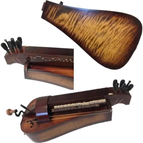 Hand Made maple wood 6 strings 23 keys beautiful Hurdy Gurdy ,free with case