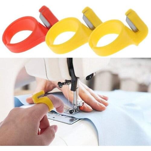 Finger Knife Ring Industrial Thread Cutter Ring Plastic Thimble Sewing Rings Yarn Cutters Finger Ring Thread Cutting Tool, 1 pcs
