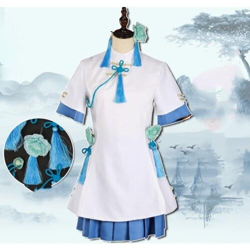 Fate/Grand Order EXPO Shanghai 2019 Saber Arutoria Pendoragon Cosplay Costume Chinese Cheongsam Halloween Party Fancy Dress