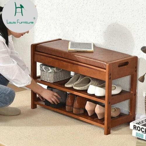 Louis Fashion You Can Sit Shoes Wooden Doors Household Modern Simple Stools