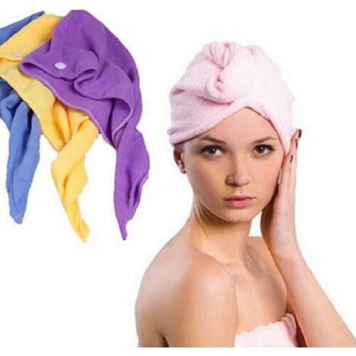Magic Quick-Dry Hair Towel Hair-drying Ponytail Holder Cap Towel Lady Microfiber Hair Towel (Random Color ) ss1720