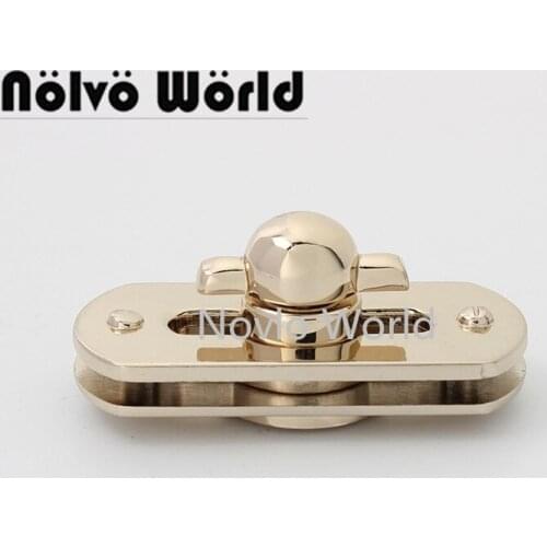 Nolvo World 2-10 pieces 51*23mm Light gold zinc alloy turn lock twist lock backpack accessories