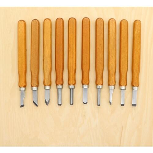 10Pcs/Lot Woodcut Cutter Knife Set Hand Wood Carving Chisels for Woodworking DIY Tools