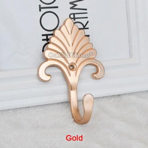 Brand New 1Pair European Solid Zinc Alloy Curtain Drapery Holdbacks Wall Tie Backs Hooks Clothes Coat Robe Hanger Hooks Durable