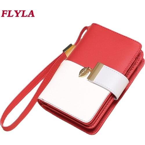 New Fashion Leather Wallet Women Short High-end Three Fold Color Matching Cute Small Coin Purse Card Bag Brand for Beautiful You