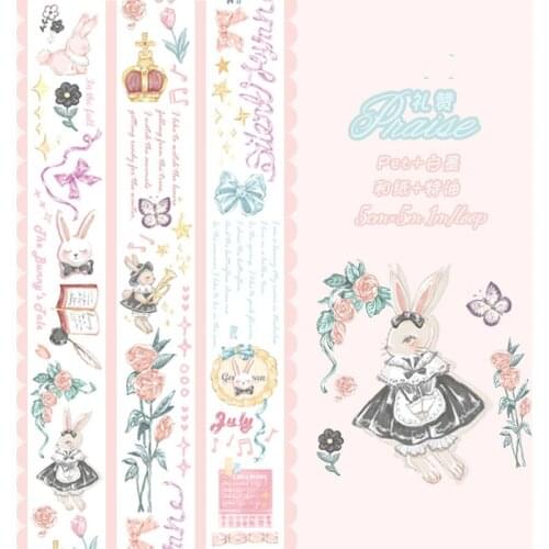 Praise Rabbit PET Special Oil Washi Tapes Bullet Journal Masking Tape Adhesive Tape DIY Scrapbooking Washi Stickers