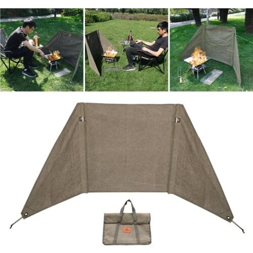 Durable Fireproof Camping Stove Wind Shield Foldable BBQ Bonfire Wood Burning