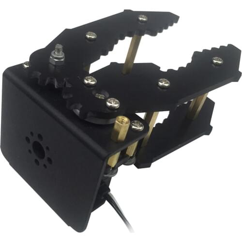 Robot Metal Arm Kit Servo Drive Claw Gripper for Arduino Mechanical Arm Stem Kit - Black Type A Claw with 17KG Torque Servo)