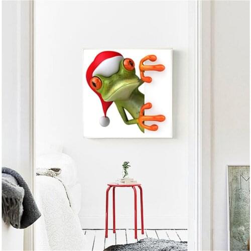 Happy Frog with Glasses Nursery Wall Art Poster and Prints Cute Cartoon Animal Canvas Painting Modern Living Room Home Decor