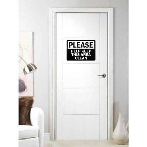 Help This Area Clean Sign Wall Sticker Removable Mural Signage For Home And Office Decoration A002097