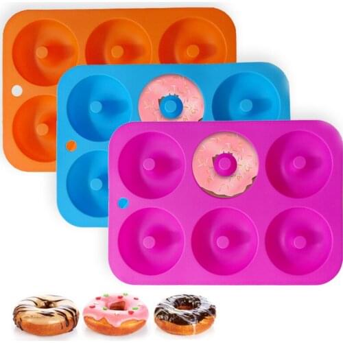 Silicone Donut Mold Baking Pan Non-Stick Baking Pastry Chocolate Cake Dessert DIY Decoration Tools Bagels Muffins Donuts Maker