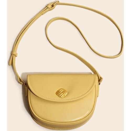 Luxury Brand Geniune Leather Popular Half Round Saddle Bag Womens Cross Body Bobby Mini Fashion
