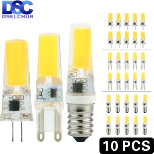 10pcs/lot LED G4 G9 E14 3W 6W Light Bulb AC/DC 12V 220V LED Lamp COB Spotlight Chandelier Lighting Replace 30W 60W Halogen Lamps