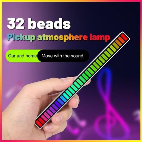 Led Magic Color Pickup Lamp RGB Interior Car Atmosphere Light Desktop Voice Controlled Music Rhythm Light Party Decorative Light