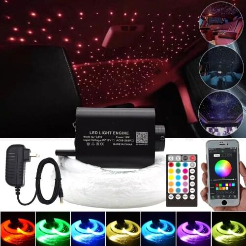 LED Fiber Optic Star Sky Ceiling Kit 16W RGBW Blutooth APP Control Starry Lights 4m Fiber Optic Cable