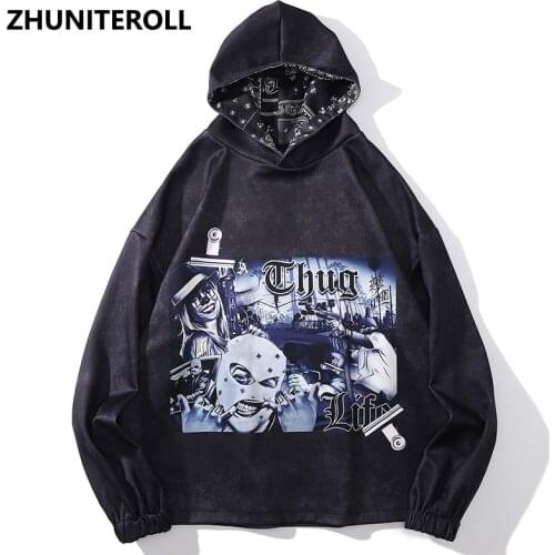 Punk Rock Hipster Men Hoodie Oversize Sweatshirt Gothic Paisley Print HipHop Streetwear Hoodie Pullover Harajuku Autumn Tops