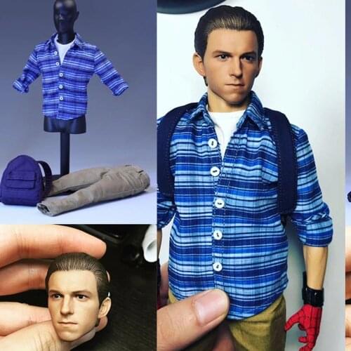 TOP-003 1/6 Tom Holland Head Sculpt Movie Costume Set Clothes Accessories For 12'' Action Figure Dolls In Stock