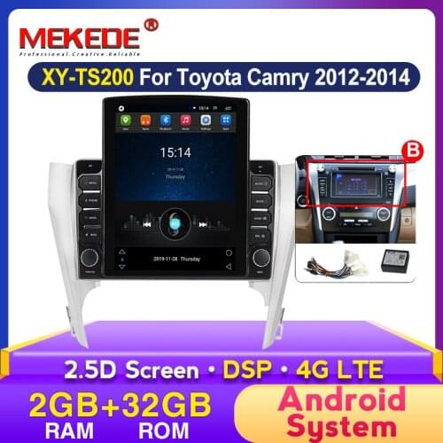 TOP! Tesla screen 4G Lte Android Car DVD Player For Toyota Camry 2012 2013 2014 Multimedia Stereo Navigation GPS Radio DSP BT