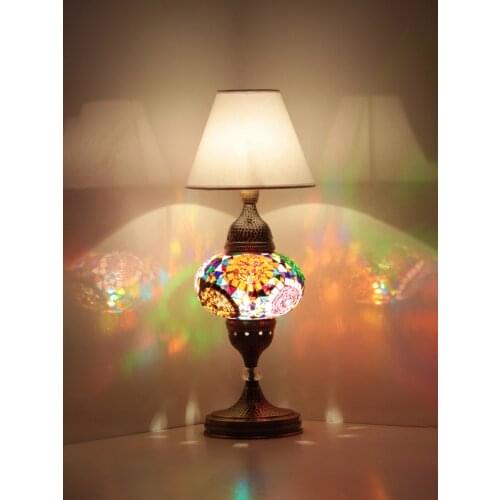 Turkish mosaic bedside table lamp 3 different modes on off