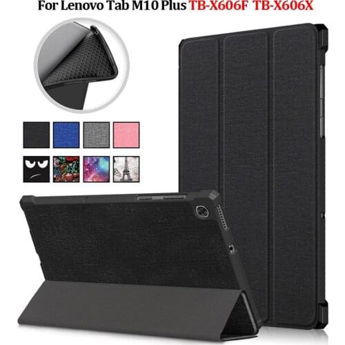 Smart Cover For Lenovo Tab M10 FHD Plus Case Soft Fabric Silicone Back Protective Cover For Lenovo Tab M10 Plus tb x606x x606f