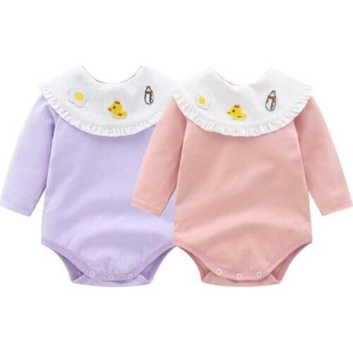 Spring Cute Infant Baby Girls Candies Printing Rompers Long Sleeve Rompers Autumn Newborn Baby Girls Rompers Clothes