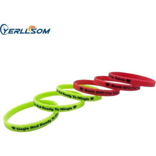 YERLLSOM 100PCS Trade Assurance custom 1/4inche Rubber bands silicone bracelets For events P20060701