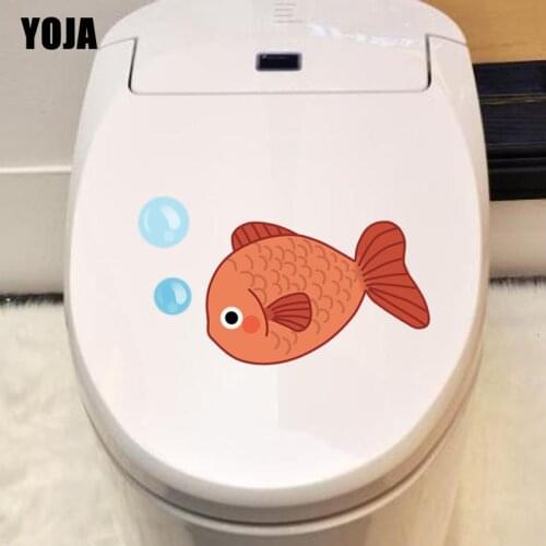 YOJA 22.8*19.2CM Funny Wall Decal Toilet Sticker Living Room Home Decor Bubble-spitting Fish T3-1000