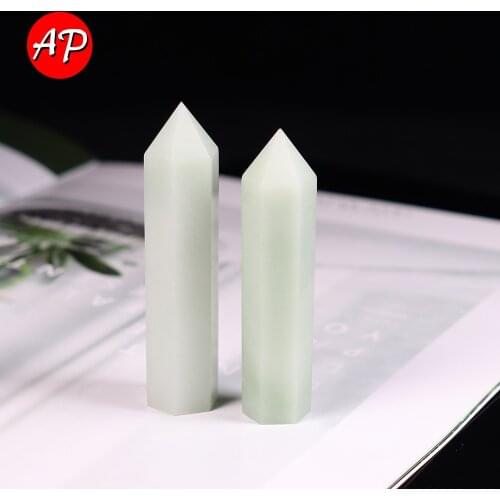 1PC Natural Quartz single point jade Hexagonal wand Repair Prisms Mineral Home Decoration Treatment Stone DIY Gift