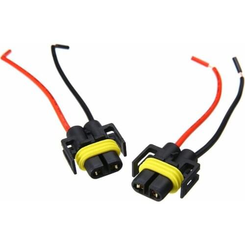 2 Pcs H8 H9 H11 Car LED Fog Light Adapter Harness Socket Wire Cord Connector