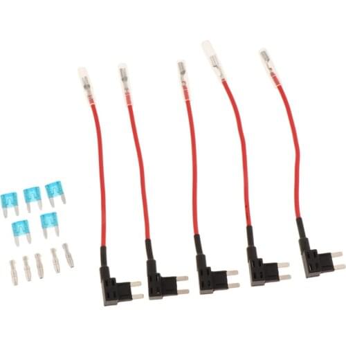 5Pieces Car Add-a-circuit Fuse TAP Adapter Mini ATM APM Blade Fuse Holder